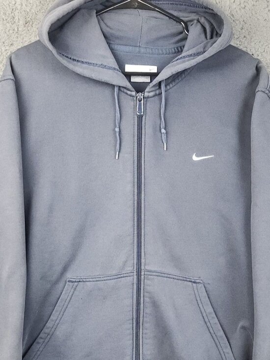 Nike Other - VTG Y2K Nike Mini Swoosh Hoodie Full Zip Mens Large Faded Blue Sweatshirt Travis